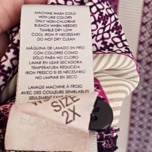 NYDJ Women's Long Sleeve Button Front Tunic Top Plus Size 2X - Picture 8 of 10